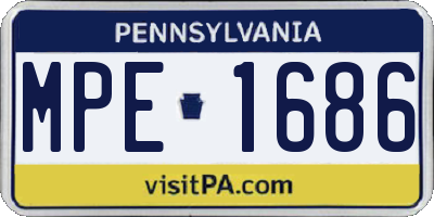 PA license plate MPE1686
