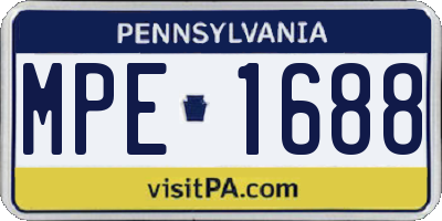 PA license plate MPE1688