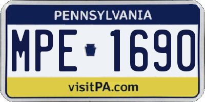 PA license plate MPE1690