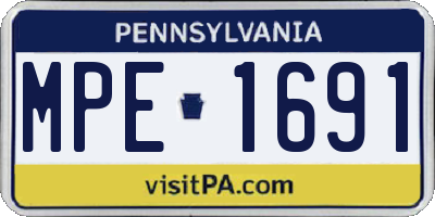 PA license plate MPE1691