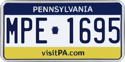 PA license plate MPE1695