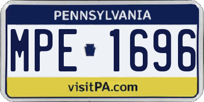 PA license plate MPE1696