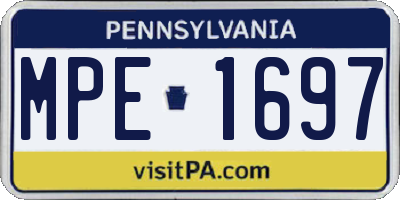 PA license plate MPE1697