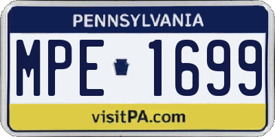 PA license plate MPE1699