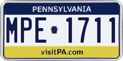 PA license plate MPE1711
