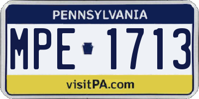 PA license plate MPE1713