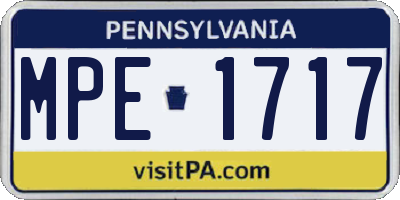 PA license plate MPE1717