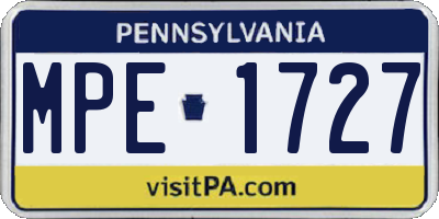 PA license plate MPE1727