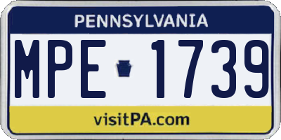 PA license plate MPE1739
