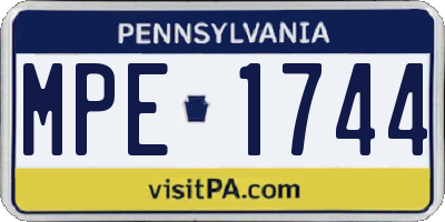 PA license plate MPE1744