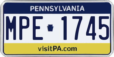 PA license plate MPE1745