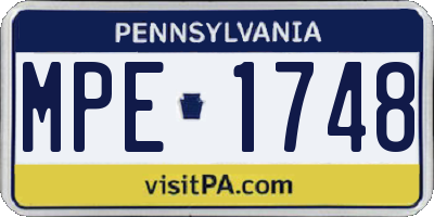 PA license plate MPE1748
