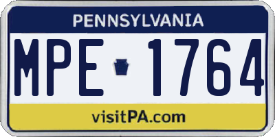 PA license plate MPE1764