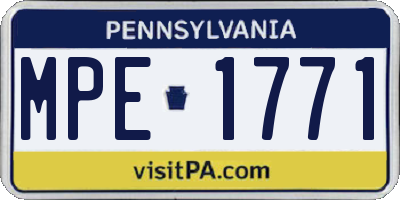 PA license plate MPE1771
