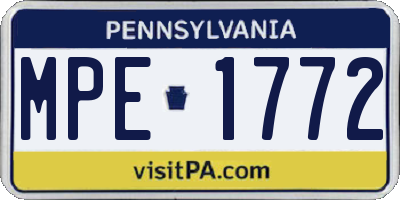 PA license plate MPE1772