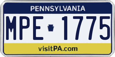 PA license plate MPE1775