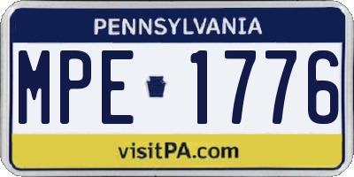 PA license plate MPE1776