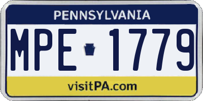 PA license plate MPE1779