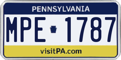 PA license plate MPE1787