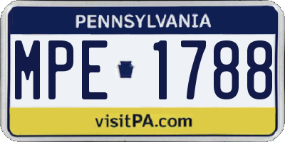 PA license plate MPE1788