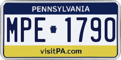 PA license plate MPE1790