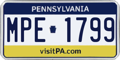 PA license plate MPE1799