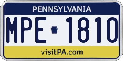 PA license plate MPE1810