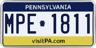 PA license plate MPE1811