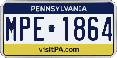 PA license plate MPE1864