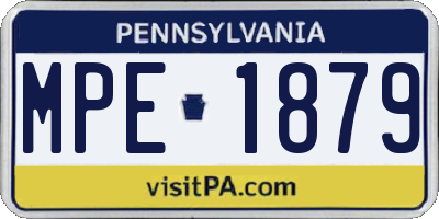 PA license plate MPE1879
