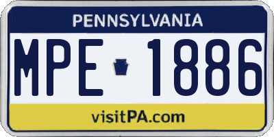 PA license plate MPE1886
