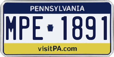 PA license plate MPE1891