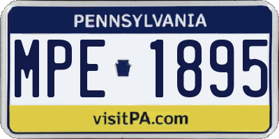PA license plate MPE1895