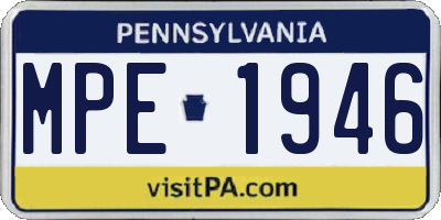 PA license plate MPE1946