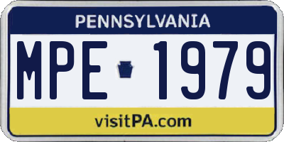 PA license plate MPE1979
