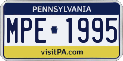 PA license plate MPE1995