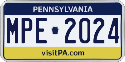 PA license plate MPE2024