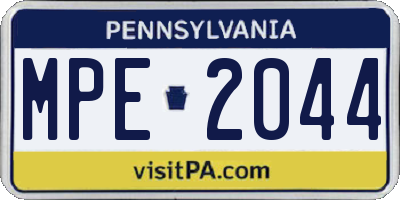 PA license plate MPE2044