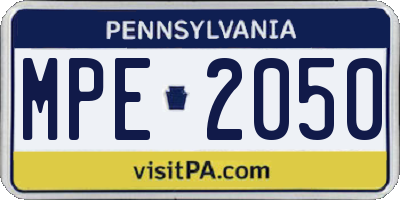 PA license plate MPE2050