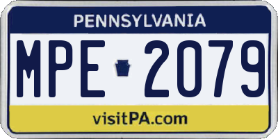 PA license plate MPE2079