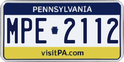 PA license plate MPE2112