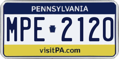 PA license plate MPE2120