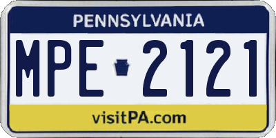 PA license plate MPE2121