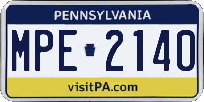 PA license plate MPE2140