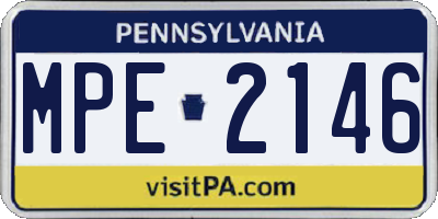 PA license plate MPE2146