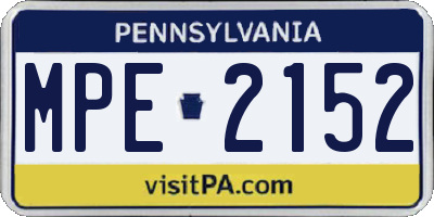 PA license plate MPE2152