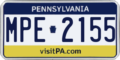 PA license plate MPE2155