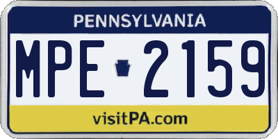 PA license plate MPE2159