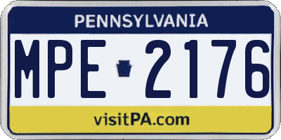 PA license plate MPE2176