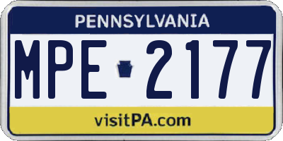 PA license plate MPE2177